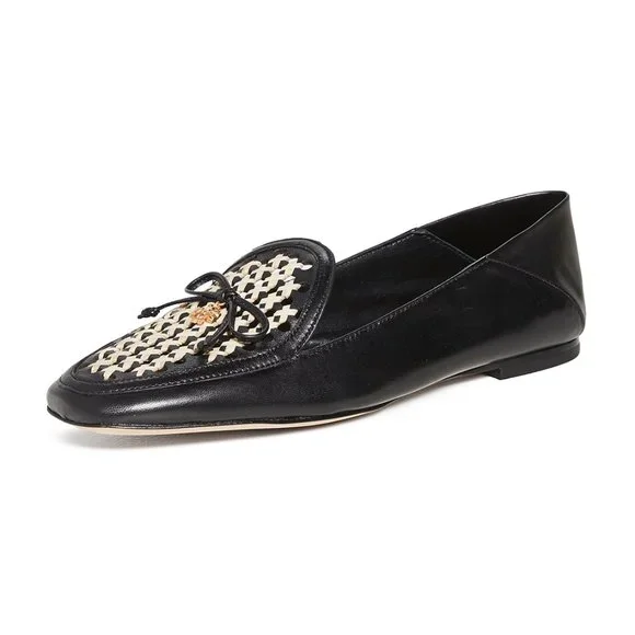 TORY BURCH * NIB $348 * CONVERTIBLE TORY CHARM WOVEN LOAFER Black Oatmeal 11 - Picture 5 of 16